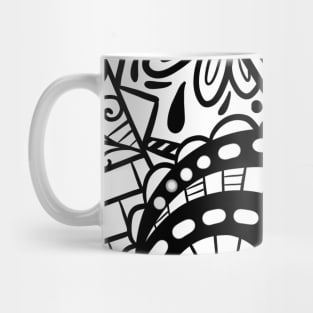 Black and white art abstract pattern Mug